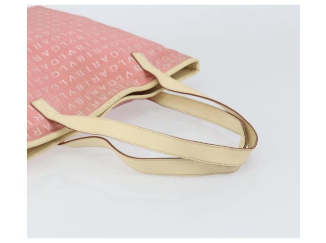 Bulgari Borsa Tote BVLGARI Logo Mania in tela rosa argento Auth 158388 - vista 7