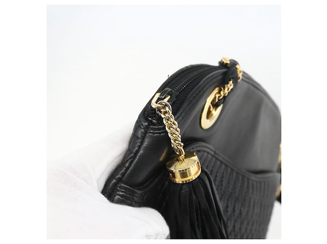 BALLY Borsa a Spalla a Catena Pelle Nera Oro Auth 158019 Nero D'oro - vista 10