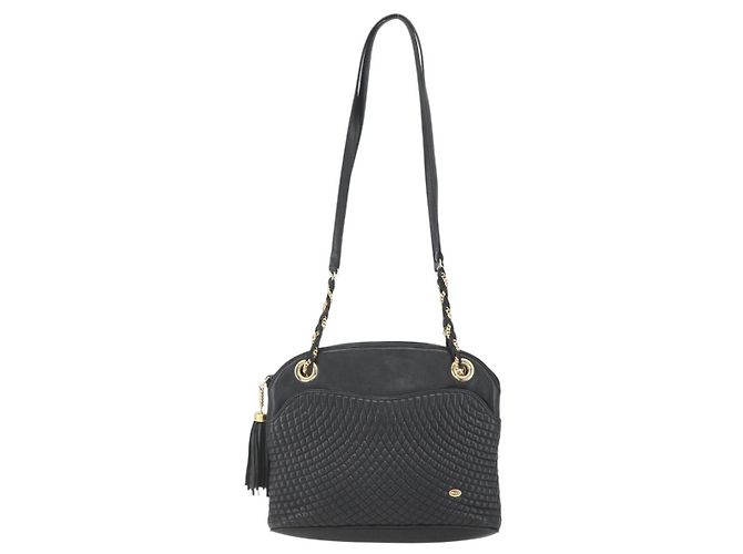 BALLY Borsa a Spalla a Catena Pelle Nera Oro Auth 158019 Nero D'oro - vista 13