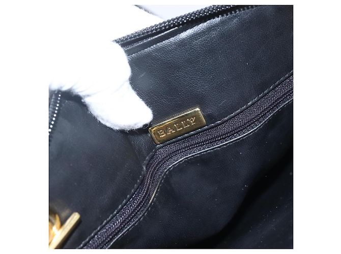 BALLY Borsa a Spalla a Catena Pelle Nera Oro Auth 158019 Nero D'oro - vista 17