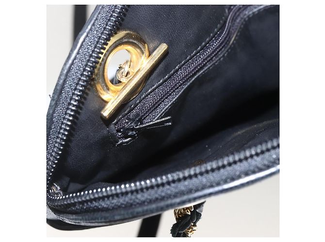 BALLY Borsa a Spalla a Catena Pelle Nera Oro Auth 158019 Nero D'oro - vista 18