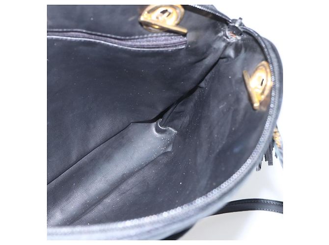 BALLY Borsa a Spalla a Catena Pelle Nera Oro Auth 158019 Nero D'oro - vista 19