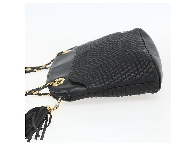 BALLY Borsa a Spalla a Catena Pelle Nera Oro Auth 158019 Nero D'oro - vista 3