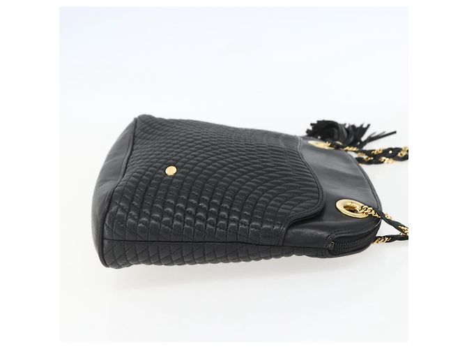 BALLY Borsa a Spalla a Catena Pelle Nera Oro Auth 158019 Nero D'oro - vista 4