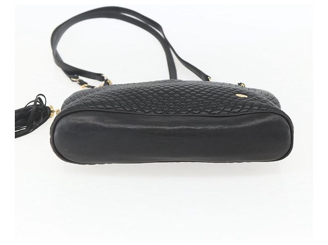 BALLY Borsa a Spalla a Catena Pelle Nera Oro Auth 158019 Nero D'oro - vista 5