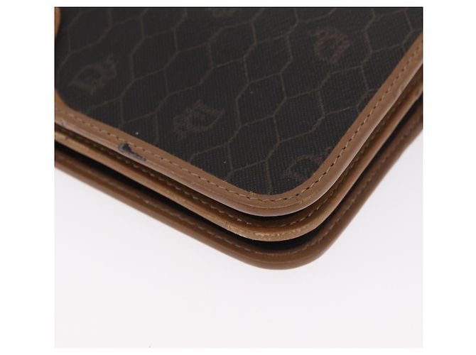 Borsa a spalla in tela a nido d'ape Christian Dior PVC nera e dorata Auth bs32106 Nero D'oro - vista 11