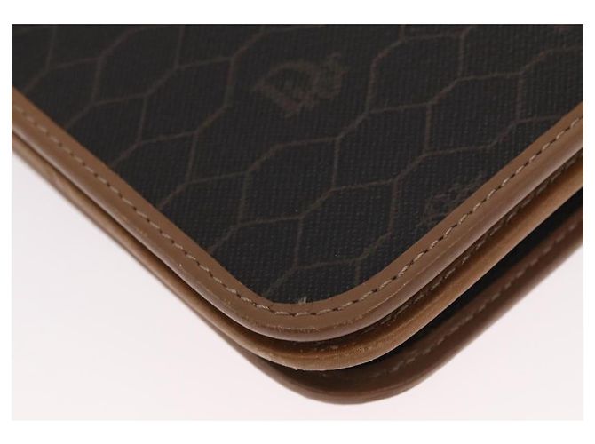 Borsa a spalla in tela a nido d'ape Christian Dior PVC nera e dorata Auth bs32106 Nero D'oro - vista 13