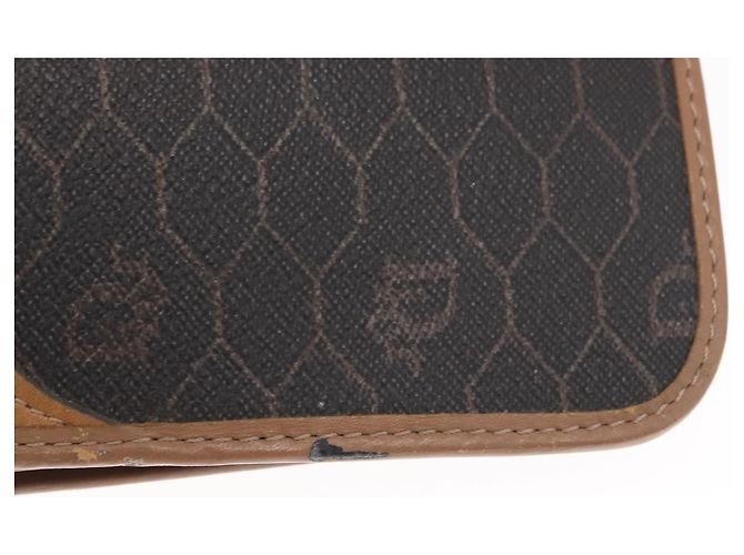 Borsa a spalla in tela a nido d'ape Christian Dior PVC nera e dorata Auth bs32106 Nero D'oro - vista 15