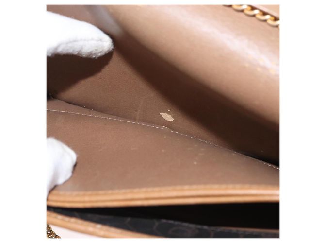 Borsa a spalla in tela a nido d'ape Christian Dior PVC nera e dorata Auth bs32106 Nero D'oro - vista 21