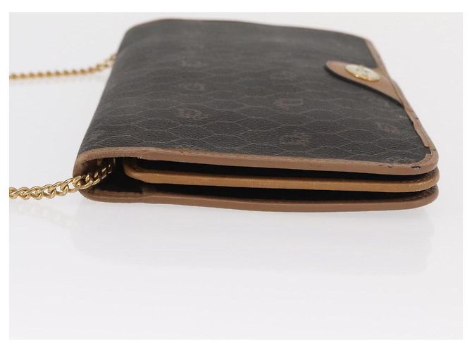 Borsa a spalla in tela a nido d'ape Christian Dior PVC nera e dorata Auth bs32106 Nero D'oro - vista 5
