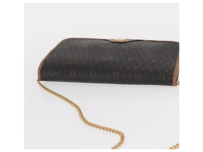 Borsa a spalla in tela a nido d'ape Christian Dior PVC nera e dorata Auth bs32106 Nero D'oro - vista 6