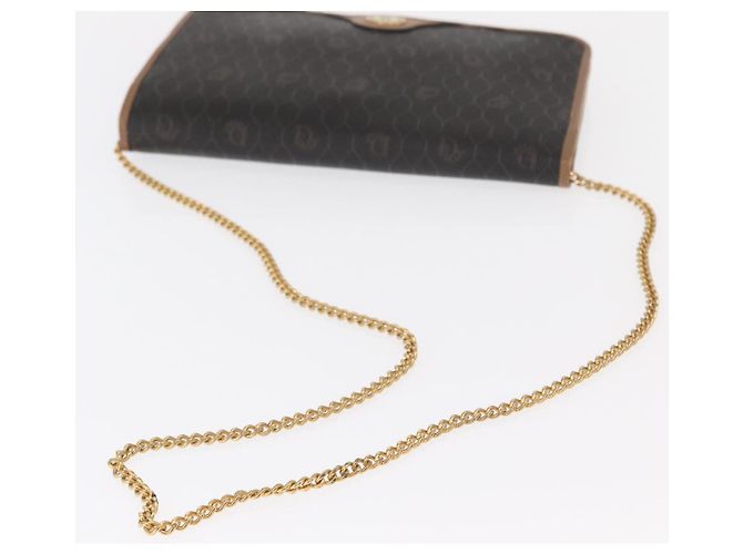 Borsa a spalla in tela a nido d'ape Christian Dior PVC nera e dorata Auth bs32106 Nero D'oro - vista 7
