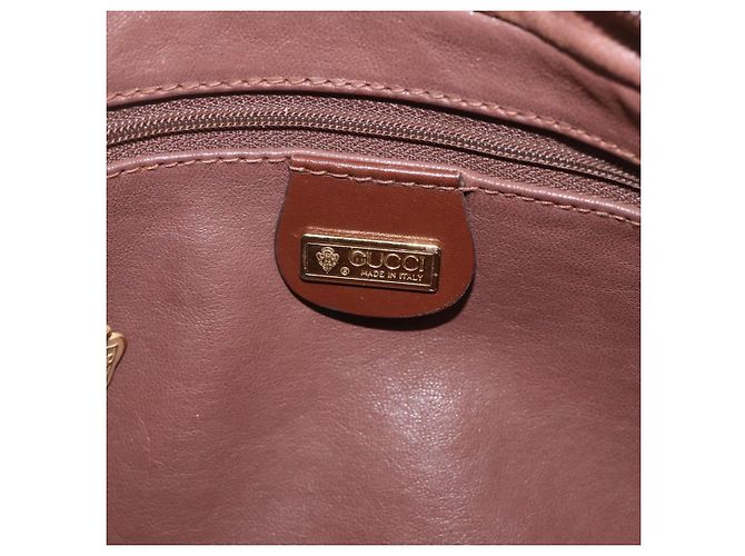 Gucci Sac à épaule en cuir marron doré Auth 158413 - vue 15