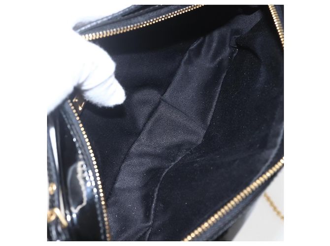 Borsa a Spalla Miu Miu Catena Smalto 2 in 1 Nero Oro Auth 159323V D'oro - vista 10
