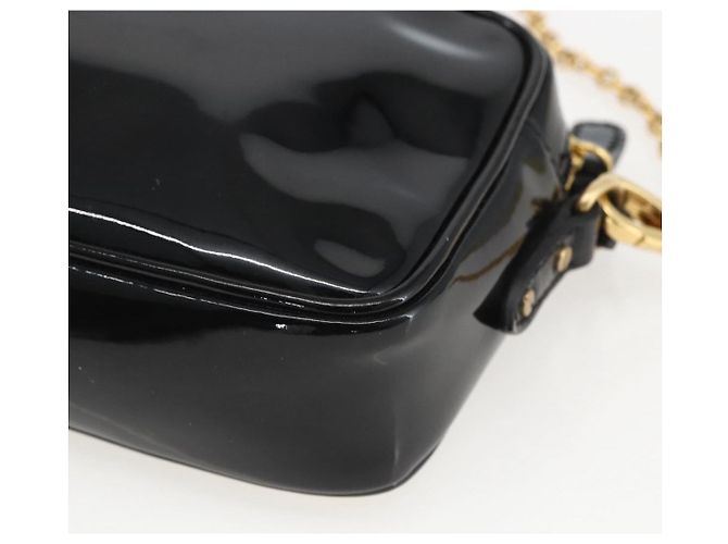 Borsa a Spalla Miu Miu Catena Smalto 2 in 1 Nero Oro Auth 159323V D'oro - vista 18