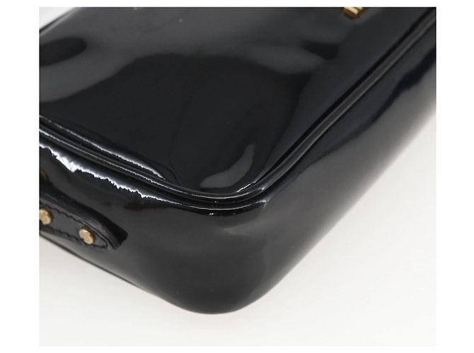 Borsa a Spalla Miu Miu Catena Smalto 2 in 1 Nero Oro Auth 159323V D'oro - vista 19