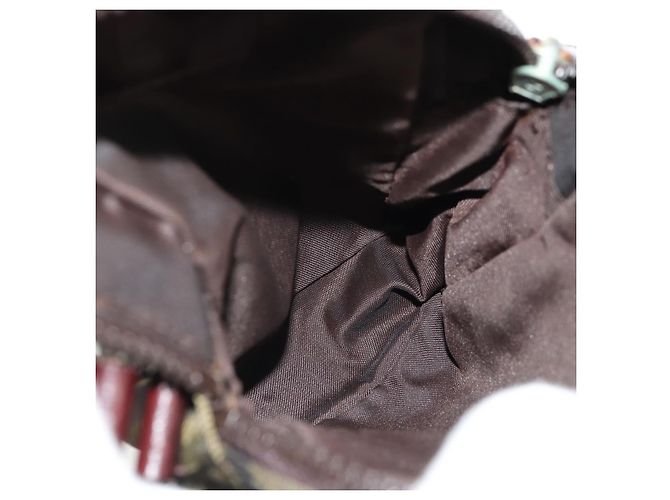 Borsa a Spalla in Tela Zucca FENDI Nera Marrone Auth am10053 Nero - vista 11