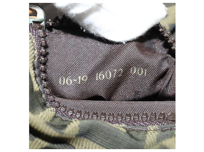 Borsa a Spalla in Tela Zucca FENDI Nera Marrone Auth am10053 Nero - vista 12
