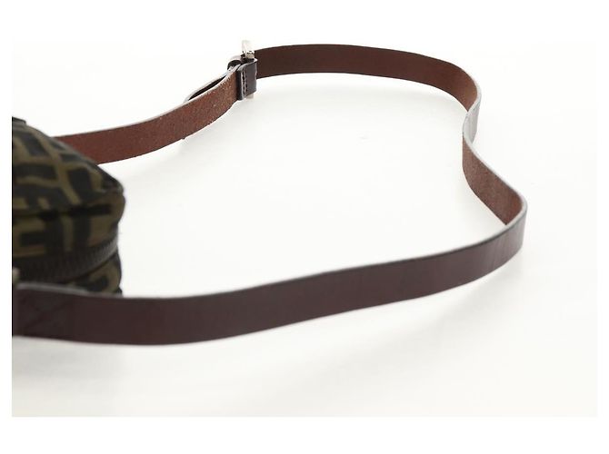 Borsa a Spalla in Tela Zucca FENDI Nera Marrone Auth am10053 Nero - vista 14