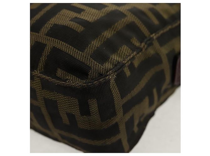 Borsa a Spalla in Tela Zucca FENDI Nera Marrone Auth am10053 Nero - vista 16