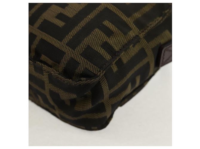 Borsa a Spalla in Tela Zucca FENDI Nera Marrone Auth am10053 Nero - vista 18