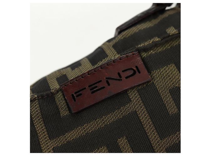 Borsa a Spalla in Tela Zucca FENDI Nera Marrone Auth am10053 Nero - vista 19