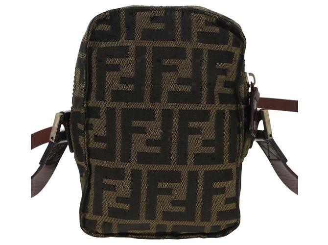 Borsa a Spalla in Tela Zucca FENDI Nera Marrone Auth am10053 Nero - vista 2