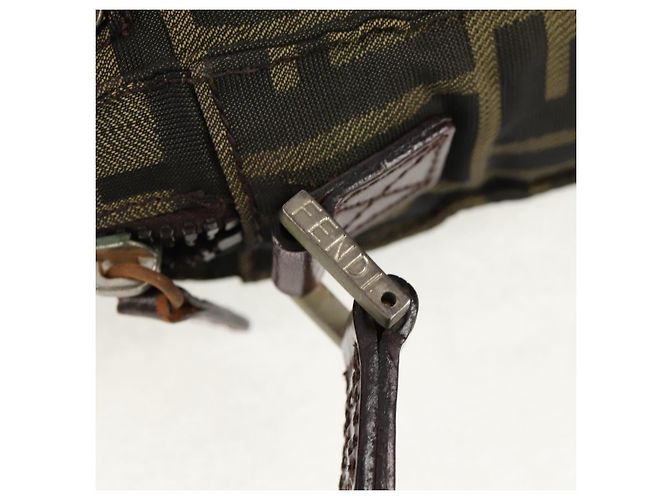 Borsa a Spalla in Tela Zucca FENDI Nera Marrone Auth am10053 Nero - vista 22