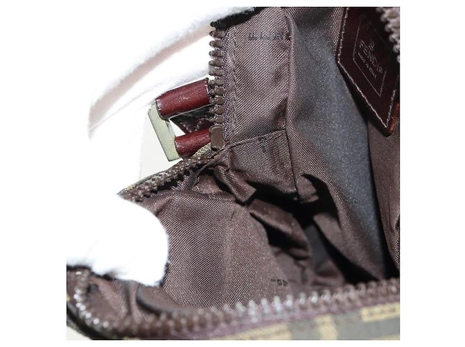 Borsa a Spalla in Tela Zucca FENDI Nera Marrone Auth am10053 Nero - vista 25