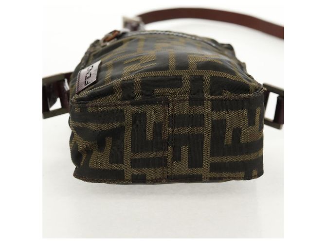 Borsa a Spalla in Tela Zucca FENDI Nera Marrone Auth am10053 Nero - vista 5