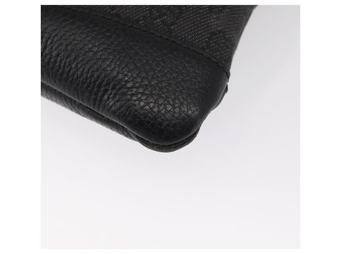 Borsa a Spalla GG Canvas Gucci Nera Argento 374414 Auth 156793 Nero - vista 12