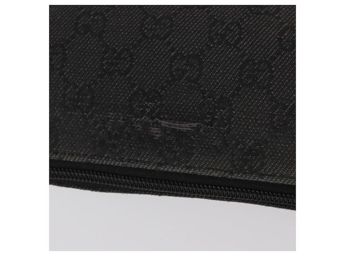 Borsa a Spalla GG Canvas Gucci Nera Argento 374414 Auth 156793 Nero - vista 8