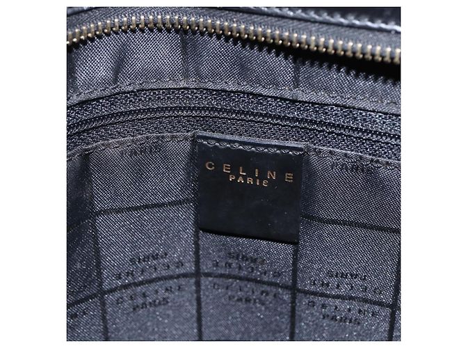 Céline Borsa a Spalla in Tela Macadam CELINE Vinile Marrone Oro Auth 148538 D'oro - vista 18