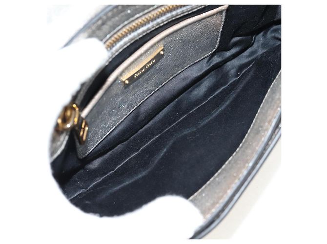 Borsa a Spalla in Pelle Miu Miu con Catena Oro Argento Auth 159240V D'oro - vista 10