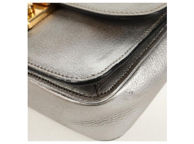 Borsa a Spalla in Pelle Miu Miu con Catena Oro Argento Auth 159240V D'oro - vista 16