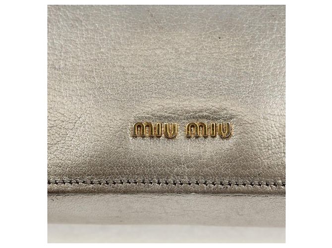 Borsa a Spalla in Pelle Miu Miu con Catena Oro Argento Auth 159240V D'oro - vista 19