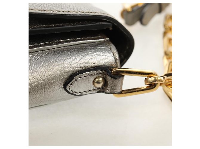 Borsa a Spalla in Pelle Miu Miu con Catena Oro Argento Auth 159240V D'oro - vista 20