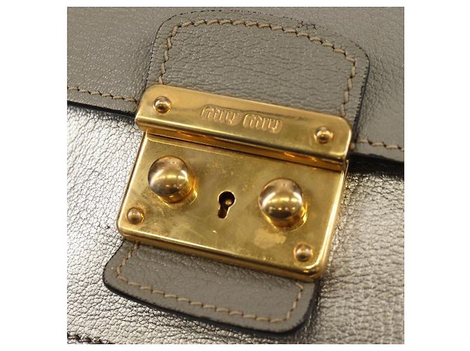 Borsa a Spalla in Pelle Miu Miu con Catena Oro Argento Auth 159240V D'oro - vista 21