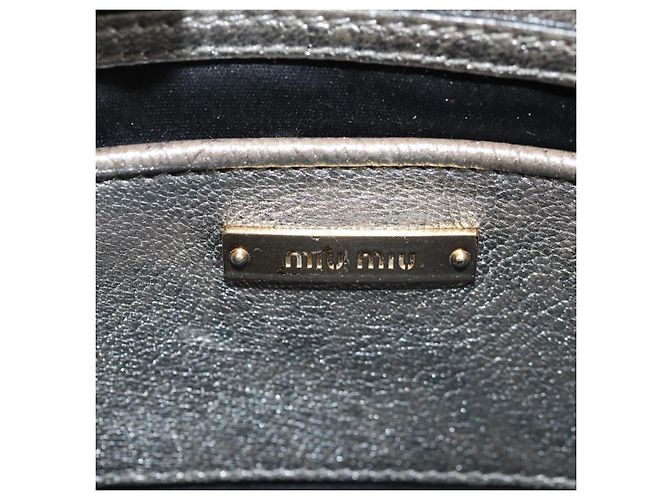 Borsa a Spalla in Pelle Miu Miu con Catena Oro Argento Auth 159240V D'oro - vista 22