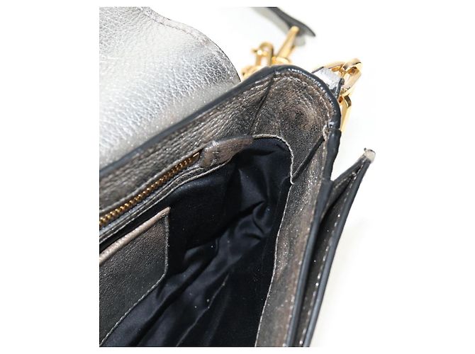 Borsa a Spalla in Pelle Miu Miu con Catena Oro Argento Auth 159240V D'oro - vista 23