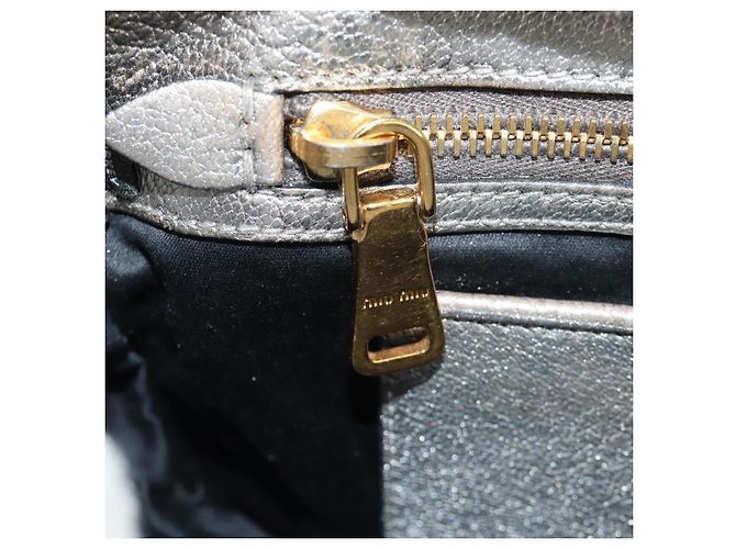 Borsa a Spalla in Pelle Miu Miu con Catena Oro Argento Auth 159240V D'oro - vista 25