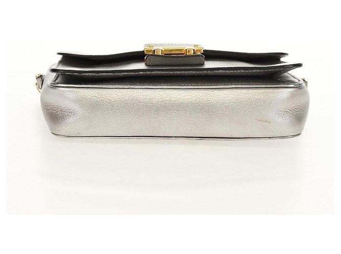 Borsa a Spalla in Pelle Miu Miu con Catena Oro Argento Auth 159240V D'oro - vista 5