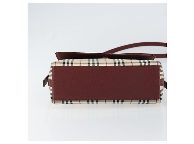 Burberry Borsa a Spalla Nova Check in Tela Beige Oro Auth BA9136 D'oro - vista 5