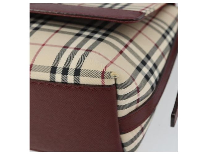 Burberry Borsa a Spalla Nova Check in Tela Beige Oro Auth BA9136 D'oro - vista 9