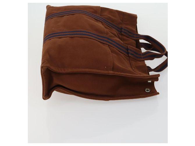 Hermès HERMES Borsa Fourre Tout Marrone in Tela 4 Set Nero Blu Marino Grigio Auth 157079 Blu navy - vista 10