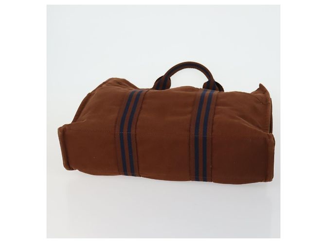 Hermès HERMES Borsa Fourre Tout Marrone in Tela 4 Set Nero Blu Marino Grigio Auth 157079 Blu navy - vista 12