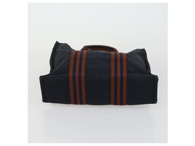 Hermès HERMES Borsa Fourre Tout Marrone in Tela 4 Set Nero Blu Marino Grigio Auth 157079 Blu navy - vista 18