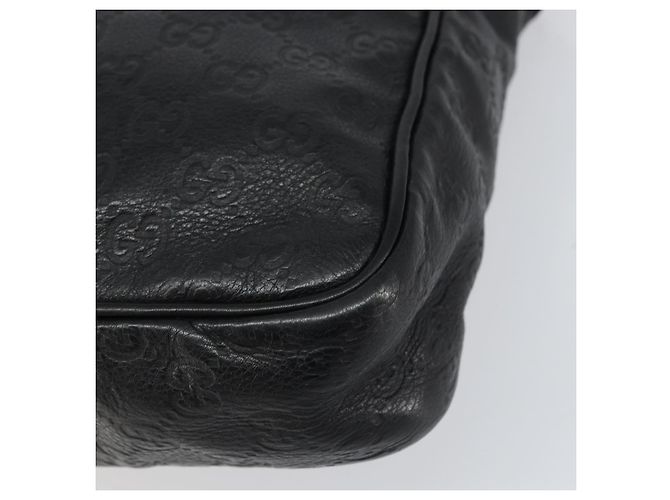 Borsa a spalla in tela Guccissima GG in pelle nera e argento 201448 Auth BA9077 Nero - vista 10