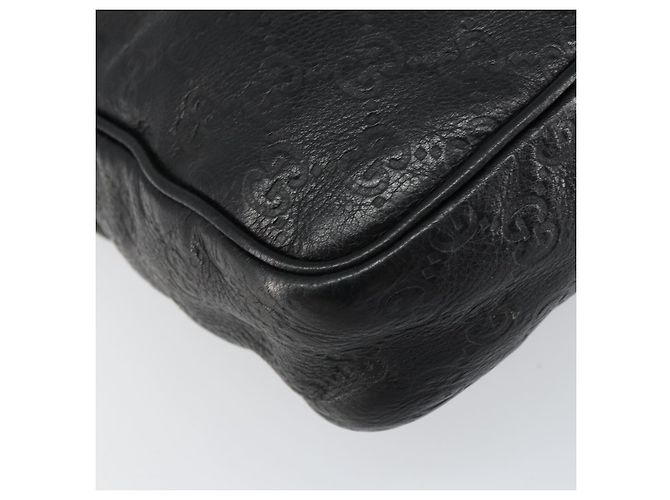 Borsa a spalla in tela Guccissima GG in pelle nera e argento 201448 Auth BA9077 Nero - vista 11