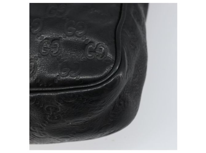 Borsa a spalla in tela Guccissima GG in pelle nera e argento 201448 Auth BA9077 Nero - vista 12